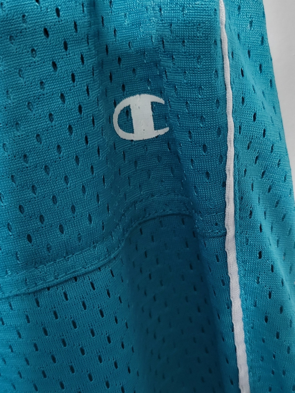 Champion Teal Mesh Capri Pants with White Piping - Picture 2 of 5